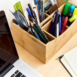 Schreibtischorganizer Stiftehalter 6 Fächer Maße: 25x12x18 Cm Bambus -Outdoor Grills Verkaufsgeschäft 10038047 yy 0004 logo