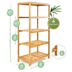 Regal Mehrzweckregal 5 Etagen 60x117,5x35cm (BxHxT) Bambus -Outdoor Grills Verkaufsgeschäft 10038074 yy 0007 logo
