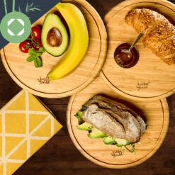 3er-Set Bambus-Frühstücksbrett Rund 25 X 1,6 X Cm (ØxH) Pflegeleicht -Outdoor Grills Verkaufsgeschäft 10038082 yy 0004 logo