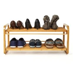 Schuhregal Mehrzweckregal 2 Etagen 6 Paar Schuhe Erweiterbar Bambus -Outdoor Grills Verkaufsgeschäft 10038087 yy 0005 logo