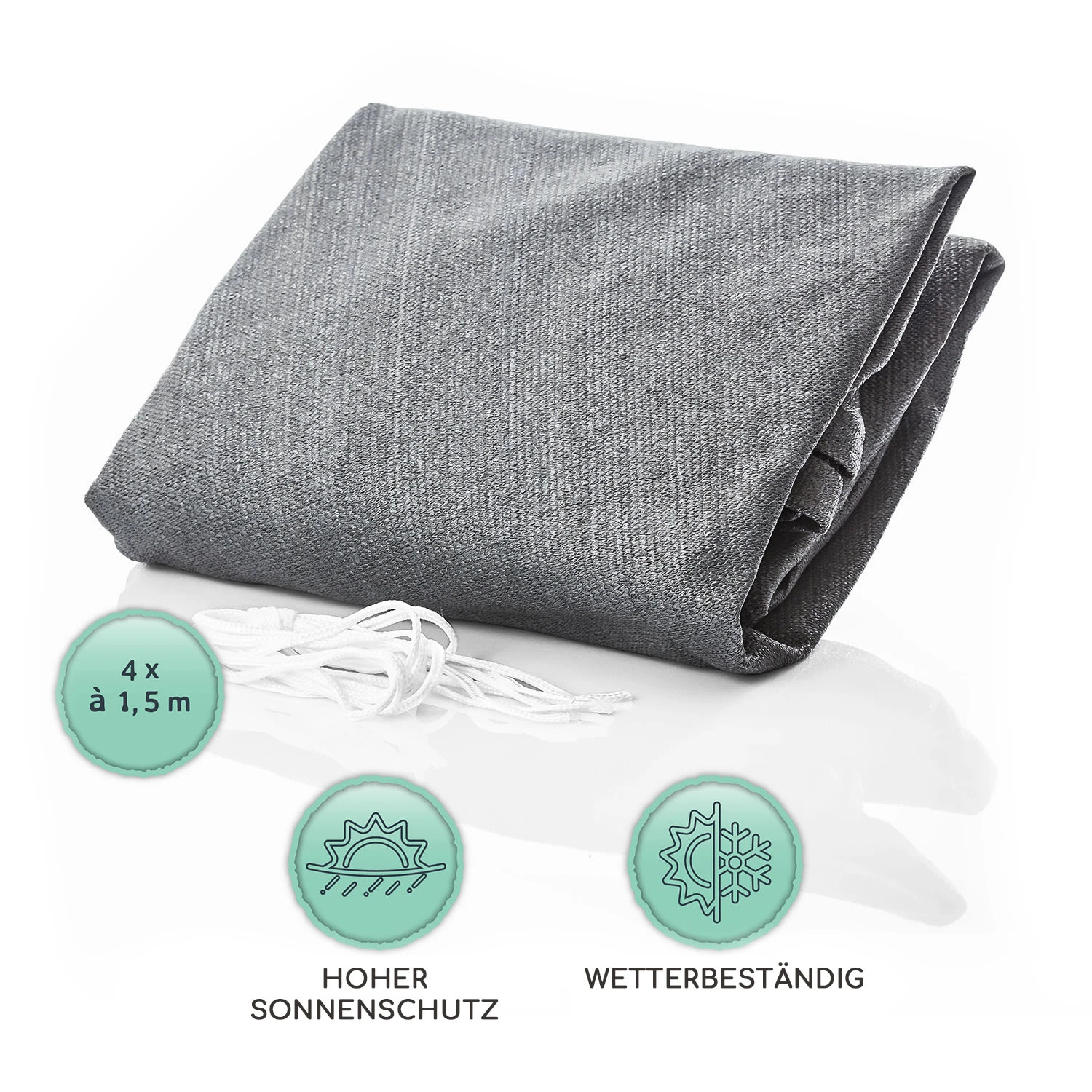 Rechteckiges Sonnensegel 3x4 M Befestigungsringe PE Luftdurchlässig 5 Rechteckiges Sonnensegel 3x4 M Befestigungsringe PE Luftdurchlässig – Bild 5