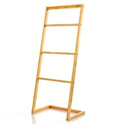 Handtuchhalter 4-fache Handtuchstange 40x98x28 Cm Leiteroptik Bambus