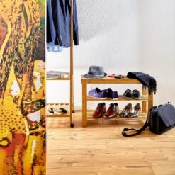 Schuhregal Mehrzweckregal Sitzbank 2 Etagen Für 8 Paar Schuhe Bambus -Outdoor Grills Verkaufsgeschäft 10038141 yy 0002 logo