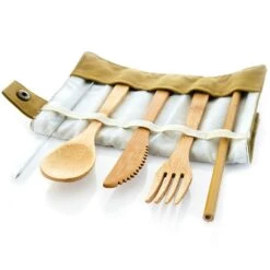 Reisebesteck In Brauner Tasche 5-teilig Zusammenrollbar Bambus -Outdoor Grills Verkaufsgeschäft 10038194 yy 0003 logo