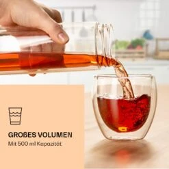 Teeflasche Mit Deckel Und Sieb 500 Ml Doppelwandiges Glas Bambus Hülle -Outdoor Grills Verkaufsgeschäft 10038238 de 0006 logo