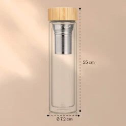 Teeflasche Mit Deckel Und Sieb 500 Ml Doppelwandiges Glas Bambus Hülle -Outdoor Grills Verkaufsgeschäft 10038238 yy 0007 logo