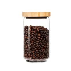 Stapelglas Mit Bambusdeckel 750 Ml Stapelbar Luftdicht