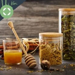 Rundes Glas Mit Bambusdeckel 4er-Set Inhalt: 600 Ml, 1000 Ml, 1500 Ml, 1800 Ml -Outdoor Grills Verkaufsgeschäft 10038254 yy 0004 logo