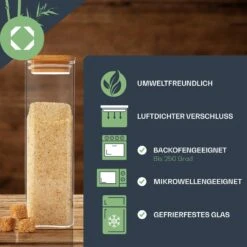 Eckiges Glas Mit Bambusdeckel Luftdicht Mit Silikonring 10x25x10 Cm 3x 2000 Ml -Outdoor Grills Verkaufsgeschäft 10038255 de 0005 logo