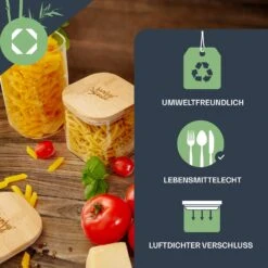 Eckiges Glas Mit Bambusdeckel Luftdicht Mit Silikonring 6x25x6 Cm 3x 500 Ml -Outdoor Grills Verkaufsgeschäft 10038259 de 0003 logo