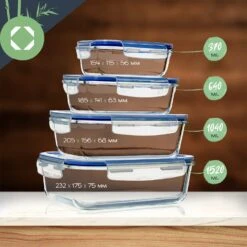 Rechteckige Glasbox 1520 Ml, 1040 Ml, 640 Ml, 370 Ml Mit Deckel 4er-Set -Outdoor Grills Verkaufsgeschäft 10038296 yy 0008 logo