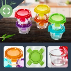 Babygläser 6er-Set Bunte Deckel Luftdichter Verschluss Geschmacksecht -Outdoor Grills Verkaufsgeschäft 10038298 yy 0003 logo