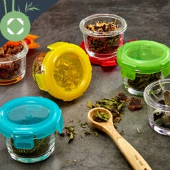 Babygläser 6er-Set Bunte Deckel Luftdichter Verschluss Geschmacksecht -Outdoor Grills Verkaufsgeschäft 10038298 yy 0004 logo