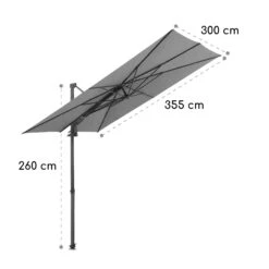 Saint-Tropez Ampelschirm 3-Achsen-Rotation 360° Drehbar 3 X 3,55 M UV-Schutz 50+ -Outdoor Grills Verkaufsgeschäft 10038316 yy 0007 logo