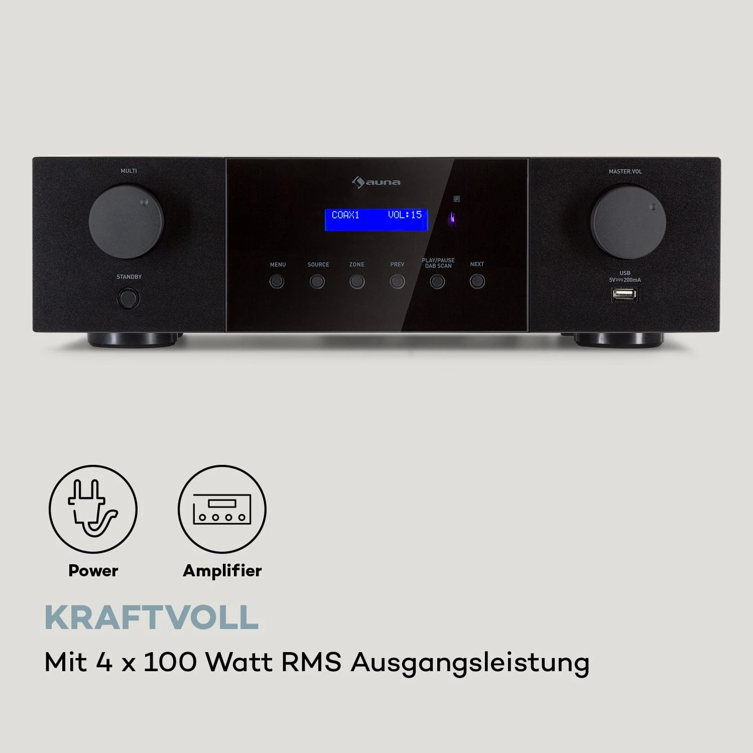 AMP-4000 DAB Hifi-Stereo-Verstärker DAB+-Radio USB Fernbedienung LED-Display 4 AMP-4000 DAB Hifi-Stereo-Verstärker DAB+-Radio USB Fernbedienung LED-Display – Bild 4