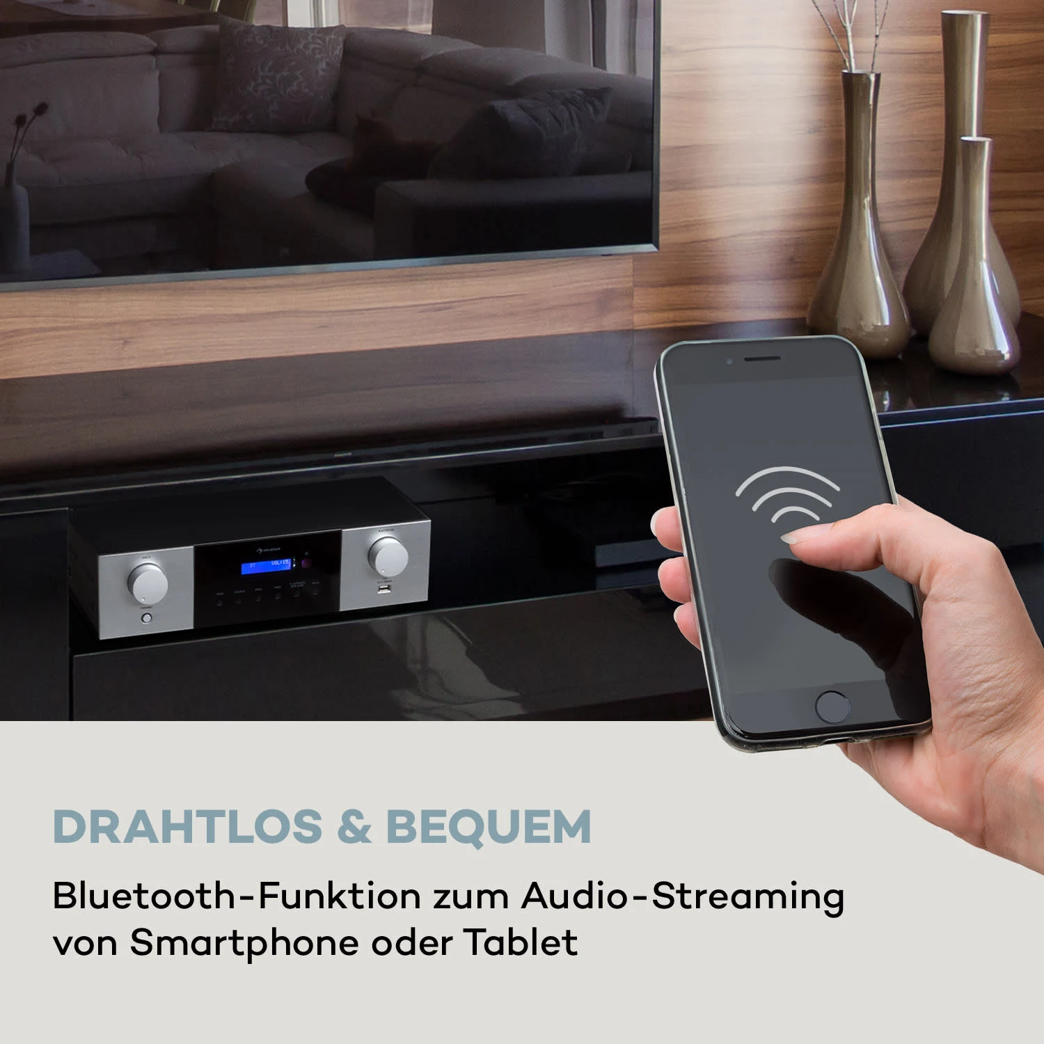 AMP-4000 DAB Hifi-Stereo-Verstärker DAB+-Radio USB Fernbedienung LED-Display 3 AMP-4000 DAB Hifi-Stereo-Verstärker DAB+-Radio USB Fernbedienung LED-Display – Bild 3