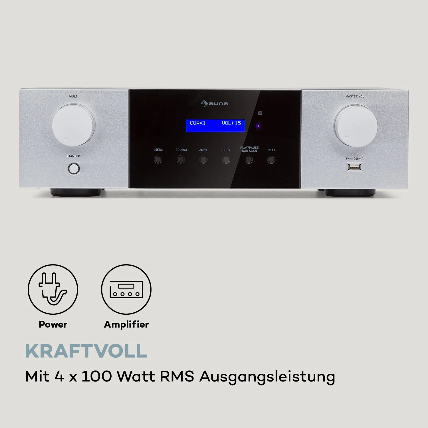 AMP-4000 DAB Hifi-Stereo-Verstärker DAB+-Radio USB Fernbedienung LED-Display 4 AMP-4000 DAB Hifi-Stereo-Verstärker DAB+-Radio USB Fernbedienung LED-Display – Bild 4