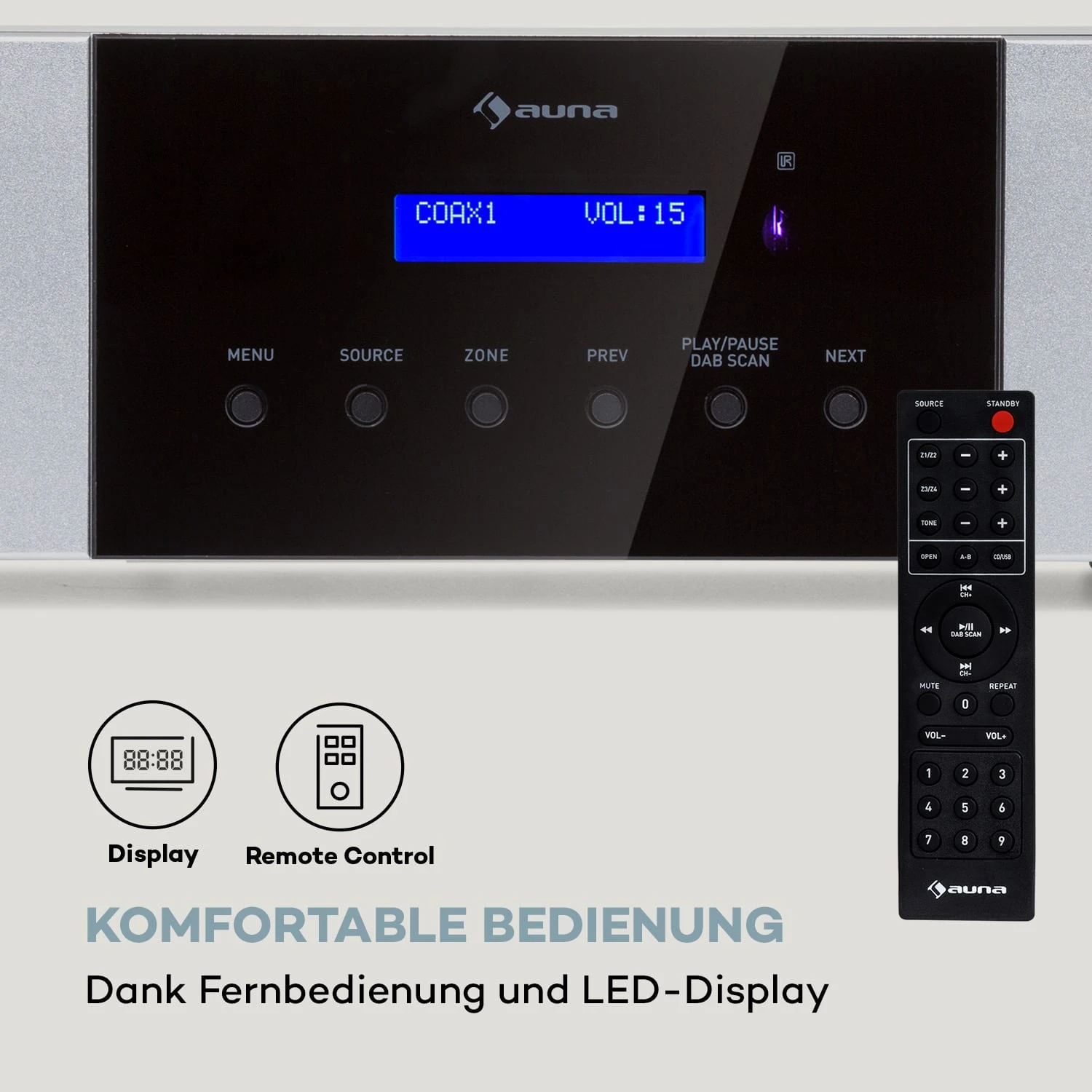 AMP-4000 DAB Hifi-Stereo-Verstärker DAB+-Radio USB Fernbedienung LED-Display 5 AMP-4000 DAB Hifi-Stereo-Verstärker DAB+-Radio USB Fernbedienung LED-Display – Bild 5