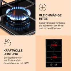 Victoria Domino Gaskochfeld 2-flammig Sabaf-Brenner Glaskeramik Retro-Look -Outdoor Grills Verkaufsgeschäft 10038374 de 0003 logo