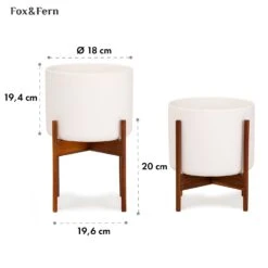 Thorn Blumentopf Mit Ständer 50er Jahre Stil 2er-Set Akazie 19,6x20x19,6 Cm -Outdoor Grills Verkaufsgeschäft 10038441 yy 0006 usp