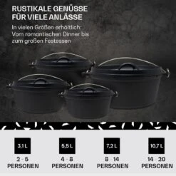Galloway Dutch Oven 4.5 BBQ-Topf Gusseisen Größe S / 4.5 Qt -Outdoor Grills Verkaufsgeschäft 10038580 de 0006 usp