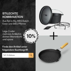 Galloway Dutch Oven 6.0 BBQ-Topf Gusseisen Voreingebrannt Größe M / 6 Qt -Outdoor Grills Verkaufsgeschäft 10038581 de 0007 usp