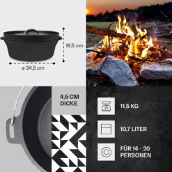 Galloway Dutch Oven 12.0 BBQ-Topf Gusseisen Größe XL / 12 Qt -Outdoor Grills Verkaufsgeschäft 10038583 de 0004 usp