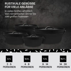 Galloway Dutch Oven 12.0 BBQ-Topf Gusseisen Größe XL / 12 Qt -Outdoor Grills Verkaufsgeschäft 10038583 de 0006 usp