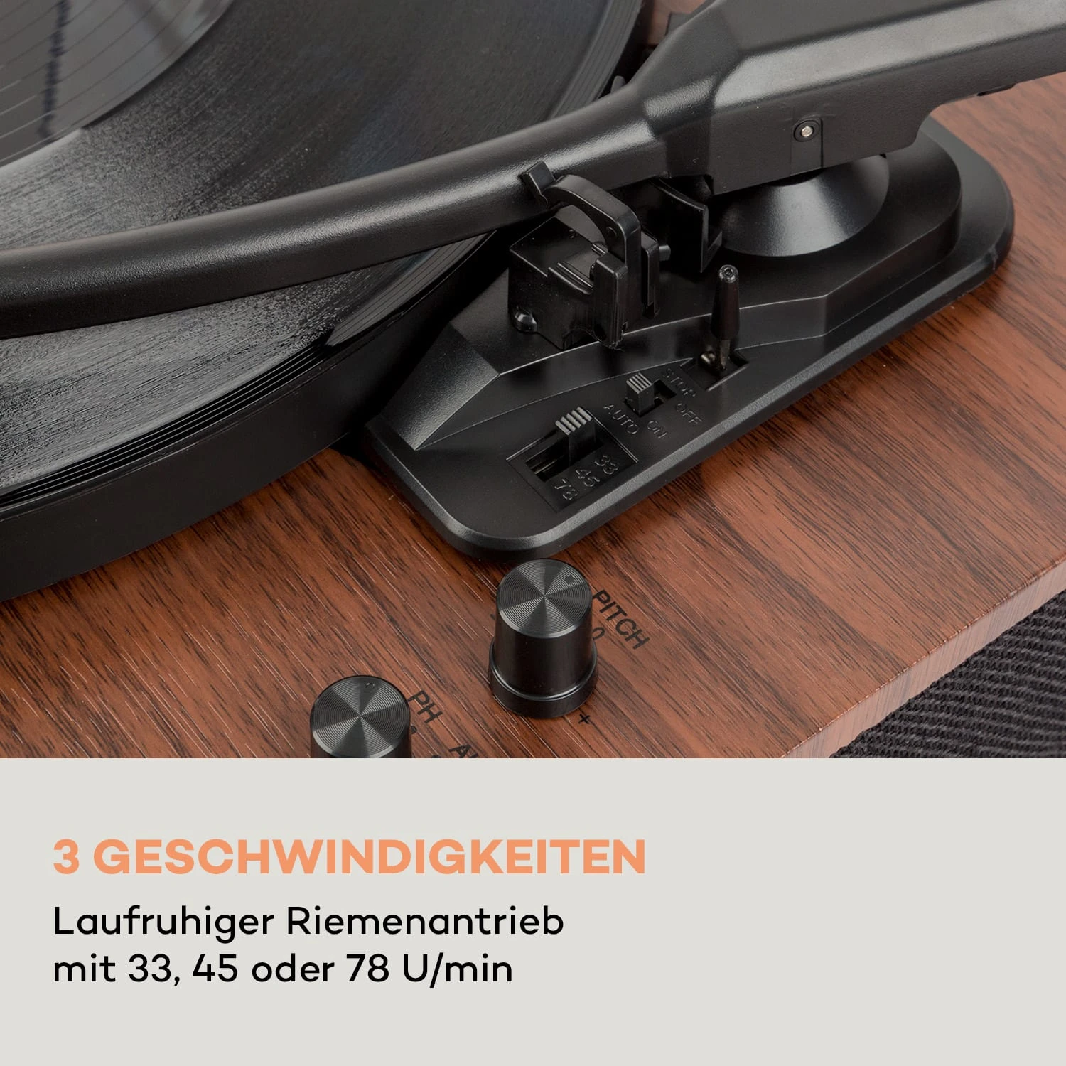 TT-Classic Plus Plattenspieler Staubschutz Bluetooth Record-Funktion 33/45/78 U/min 4 TT-Classic Plus Plattenspieler Staubschutz Bluetooth Record-Funktion 33/45/78 U/min – Bild 4