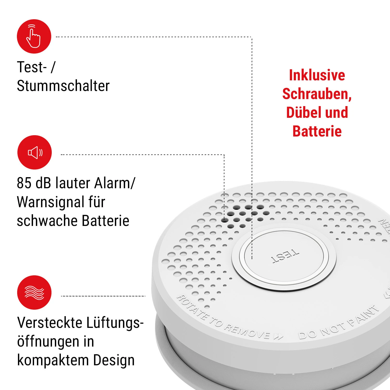 Rauchmelder DOF29 Kunststoff Warnsignal: 85 DB 9V Batteriebetrieben 2 Rauchmelder DOF29 Kunststoff Warnsignal: 85 DB 9V Batteriebetrieben – Bild 2