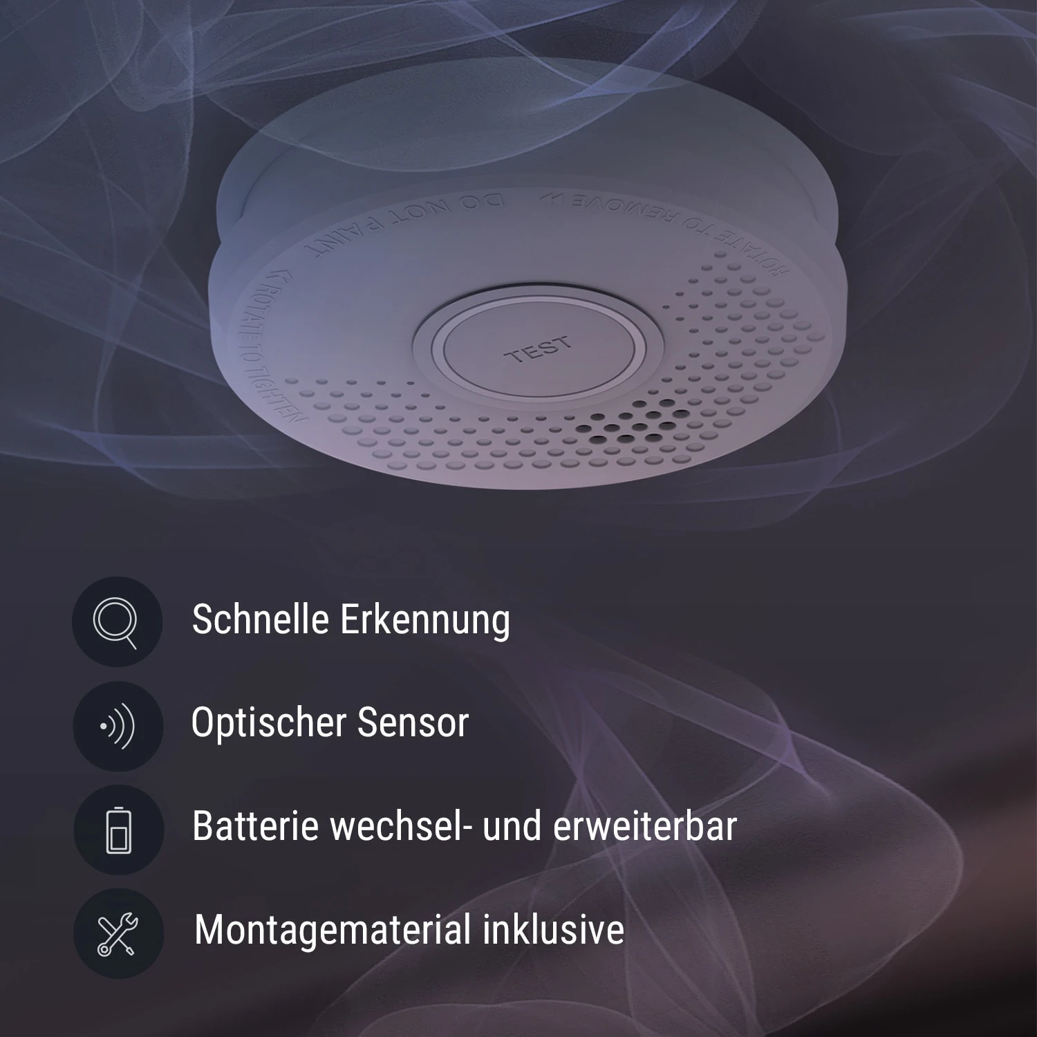 Rauchmelder DOF29 Kunststoff Warnsignal: 85 DB 9V Batteriebetrieben 3 Rauchmelder DOF29 Kunststoff Warnsignal: 85 DB 9V Batteriebetrieben – Bild 3