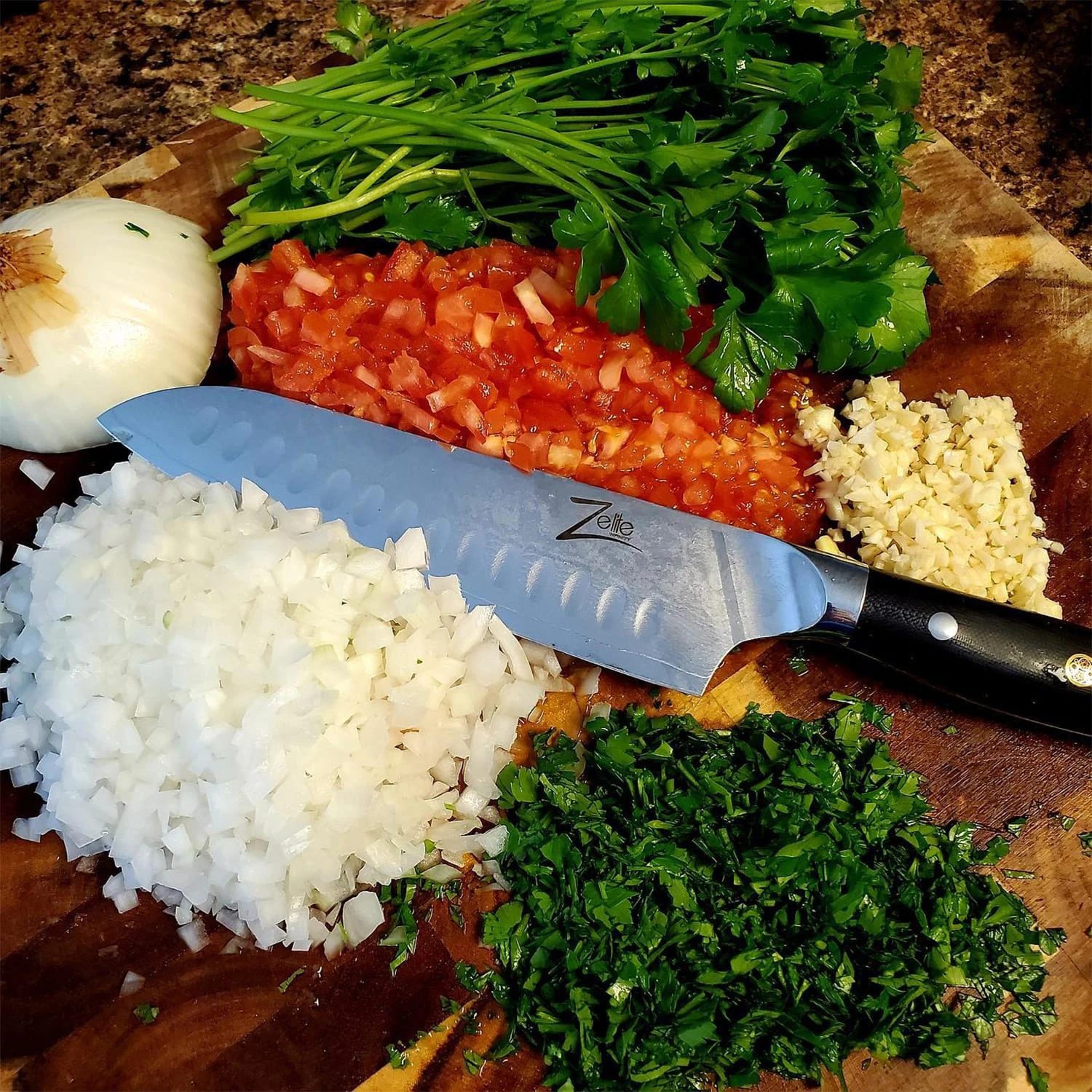 Alpha-Royal Japanese Serie 7" Santoku-Messer Damaszener-Stahl 3 Alpha-Royal Japanese Serie 7" Santoku-Messer Damaszener-Stahl – Bild 3