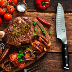 Alpha-Royal German 7" Santokumesser 56 HCR Edelstahl -Outdoor Grills Verkaufsgeschäft 10039005 yy 0006 logo