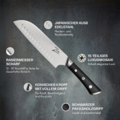 Razor-Edge Serie 7" Santokumesser 59 HRC Edelstahl -Outdoor Grills Verkaufsgeschäft 10039045 de 0002 logo