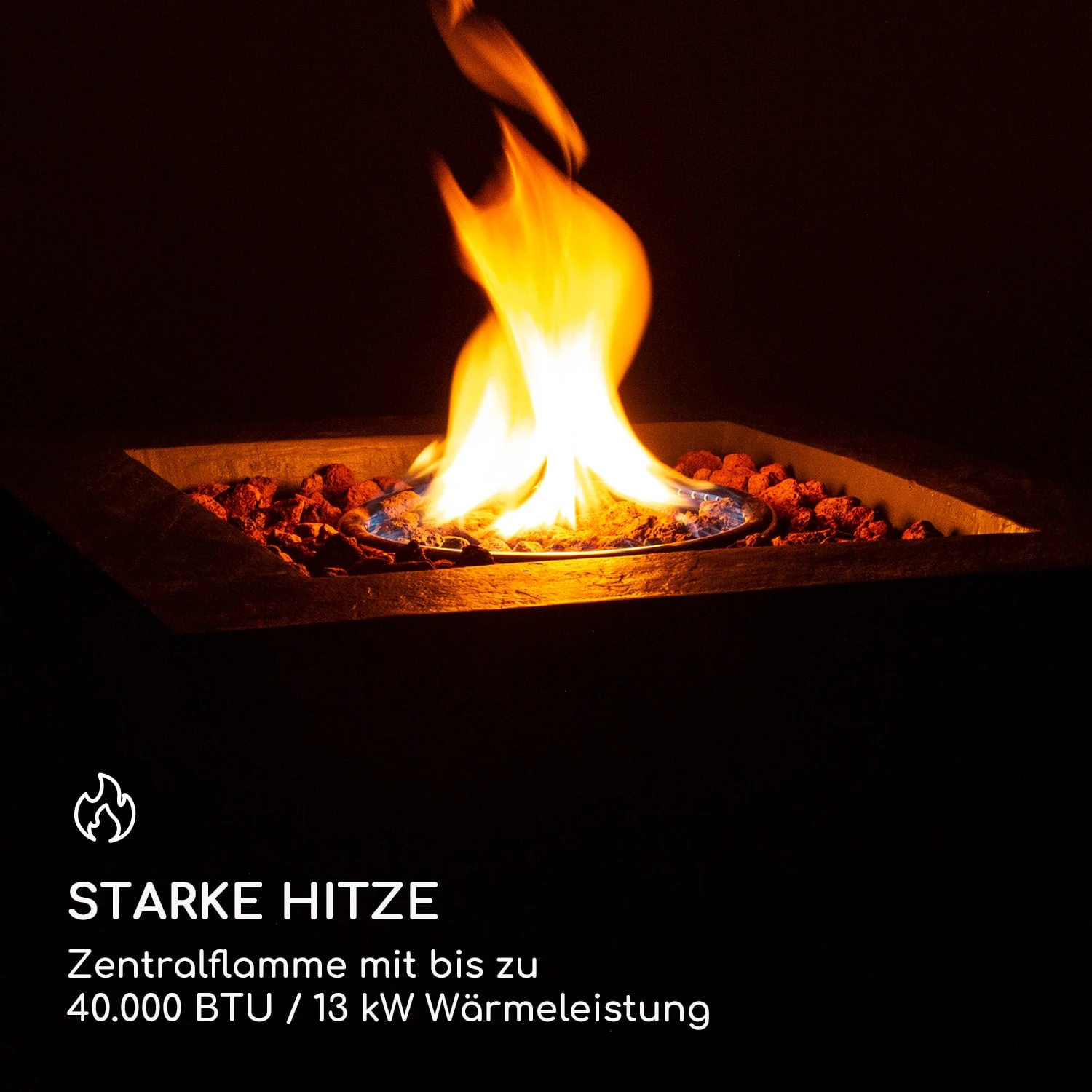 Isaris Gas-Feuerstelle 40.000BTU/13kW Abdeckung Edelstahlbrenner 3 Isaris Gas-Feuerstelle 40.000BTU/13kW Abdeckung Edelstahlbrenner – Bild 3