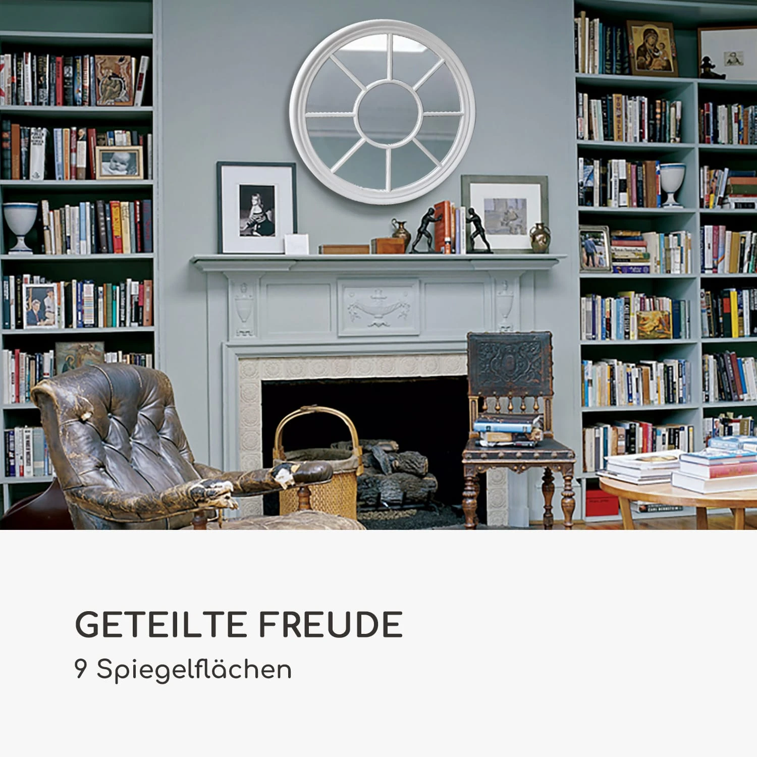 Leeds Wandspiegel Echtholzrahmen Rund Ø 90 Cm 3 Leeds Wandspiegel Echtholzrahmen Rund Ø 90 Cm – Bild 3