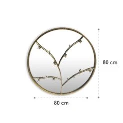 Berkeley Wandspiegel Metallrahmen Rund  Ø 80 Cm Zweig-Design -Outdoor Grills Verkaufsgeschäft 10039502 yy 0006 logo