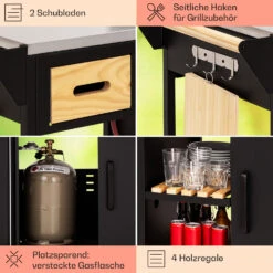 Jersey Outdoor Kitchen Gasgrill Spüle 20,7 KW 5+1 Brenner Mobil -Outdoor Grills Verkaufsgeschäft 10039854 de 0005 usp