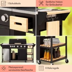 Jersey Outdoor Kitchen Gasgrill 20,7 KW 5+1 Brenner Mobil Regenschutz -Outdoor Grills Verkaufsgeschäft 10039855 de 0005 usp