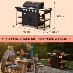 Jersey Outdoor Kitchen Gasgrill 20,7 KW 5+1 Brenner Mobil Regenschutz -Outdoor Grills Verkaufsgeschäft 10039855 de 0006 usp