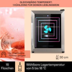 Vinamour 16 Uno Weinkühlschrank 16Fl./42l 5-18°C 41dB Glas -Outdoor Grills Verkaufsgeschäft 10039897 de 0003 usp