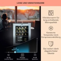 Shiraz 16 Quartz Weinkühlschrank 42l Touch-Bedienfeld 160 W 5-18 °C -Outdoor Grills Verkaufsgeschäft 10039901 DE 0004 usp