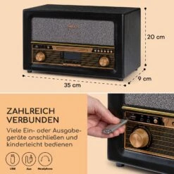 Belle Epoque 1906 DAB Retro-Stereoanlage DAB/UKW-Radio MP3 BT -Outdoor Grills Verkaufsgeschäft 10040015 de 0006 usp