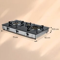 Barzona 3 Campingkocher 3 Brenner 3,4 KW & 0,75 KW & 4,3 KW Glasplatte & Edelstahlgehäuse -Outdoor Grills Verkaufsgeschäft 10040045 yy 0011 dimensions