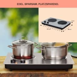 Ramsey Doppel-Kochfeld 2400W 11 Leistungsstufen Glaskeramik -Outdoor Grills Verkaufsgeschäft 10040070 de 0006 usp