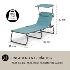 Amalfi Sonnenliege 70 X 37 X 200 Cm Sonnenblende 5-stufige Rückenlehne Stahlrohr Witterungsbeständig -Outdoor Grills Verkaufsgeschäft 10040074 de 0004 logo