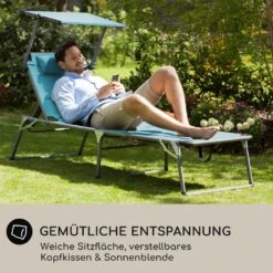 Amalfi Sonnenliege 70 X 37 X 200 Cm Sonnenblende 5-stufige Rückenlehne Stahlrohr Witterungsbeständig -Outdoor Grills Verkaufsgeschäft 10040074 de 0006 logo