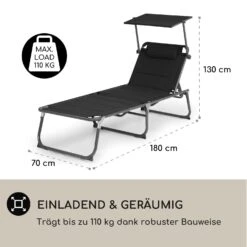 Amalfi Sonnenliege 70 X 37 X 200 Cm Sonnenblende 5-stufige Rückenlehne Stahlrohr Witterungsbeständig -Outdoor Grills Verkaufsgeschäft 10040101 de 0004 logo