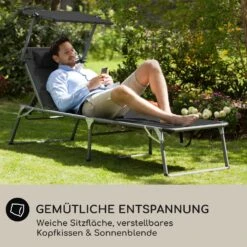 Amalfi Sonnenliege 70 X 37 X 200 Cm Sonnenblende 5-stufige Rückenlehne Stahlrohr Witterungsbeständig -Outdoor Grills Verkaufsgeschäft 10040101 de 0006 logo