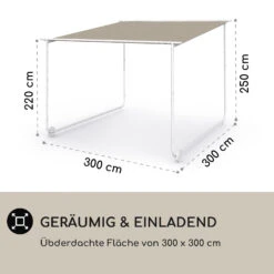 Nantes Pavillon Gazebo Sonnendach 3x3m Polyester Stahlrahmen UV50+ Bodenrollen -Outdoor Grills Verkaufsgeschäft 10040106 de 0004 logo